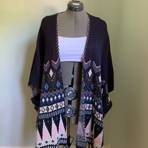 Multicolor poncho